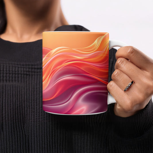 Abstract Red Orange Wave Swirl Design Coffee Mug product