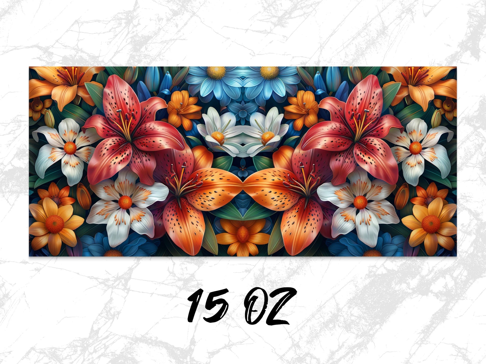 Colorful Floral Mouse Pad, Vibrant Lily and Daisy Design, Large Desk Mat, 15 oz, Home Office Decor, Unique Gift Idea