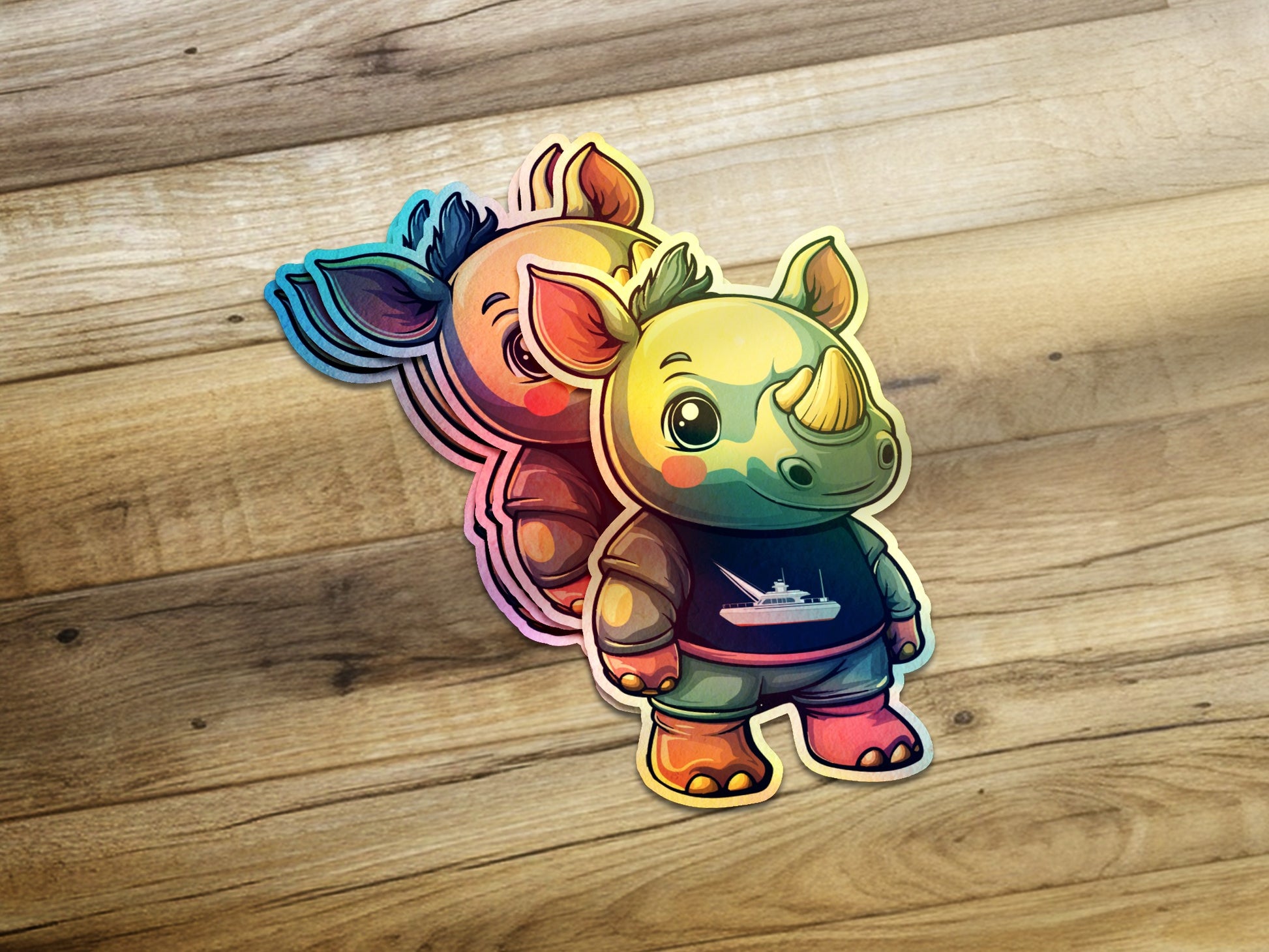 Rhino Character Bumper Stickers Adhesive product