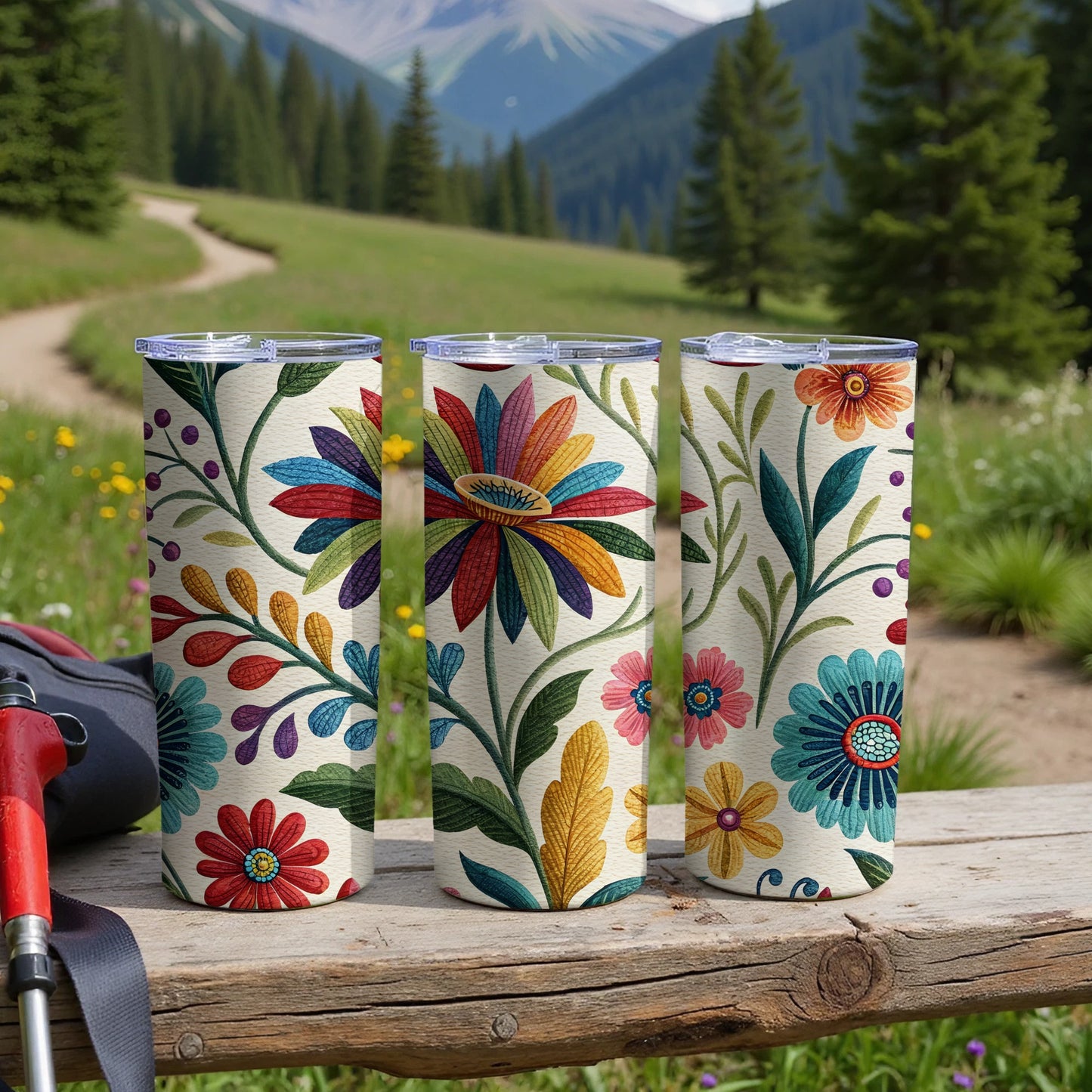 Colorful Floral Design Insulated Tumbler product type