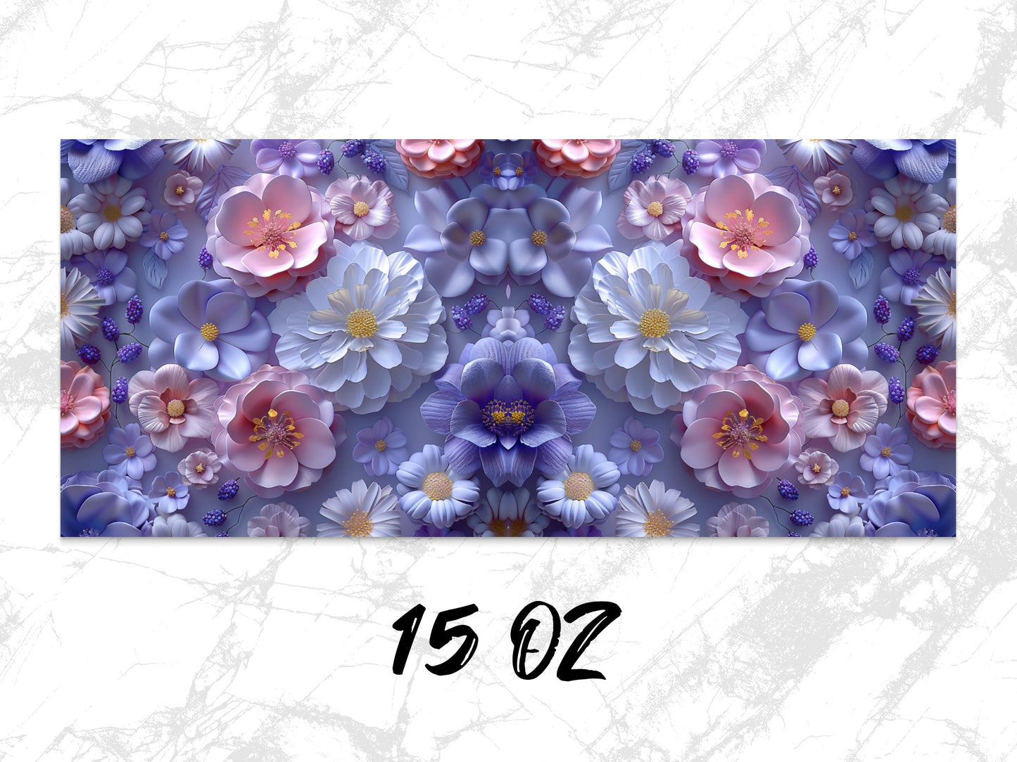 Floral Mouse Pad, Large Desk Mat, Purple and Pink Flowers, Office Decor, Vibrant Home Office Accessory, 15 Oz