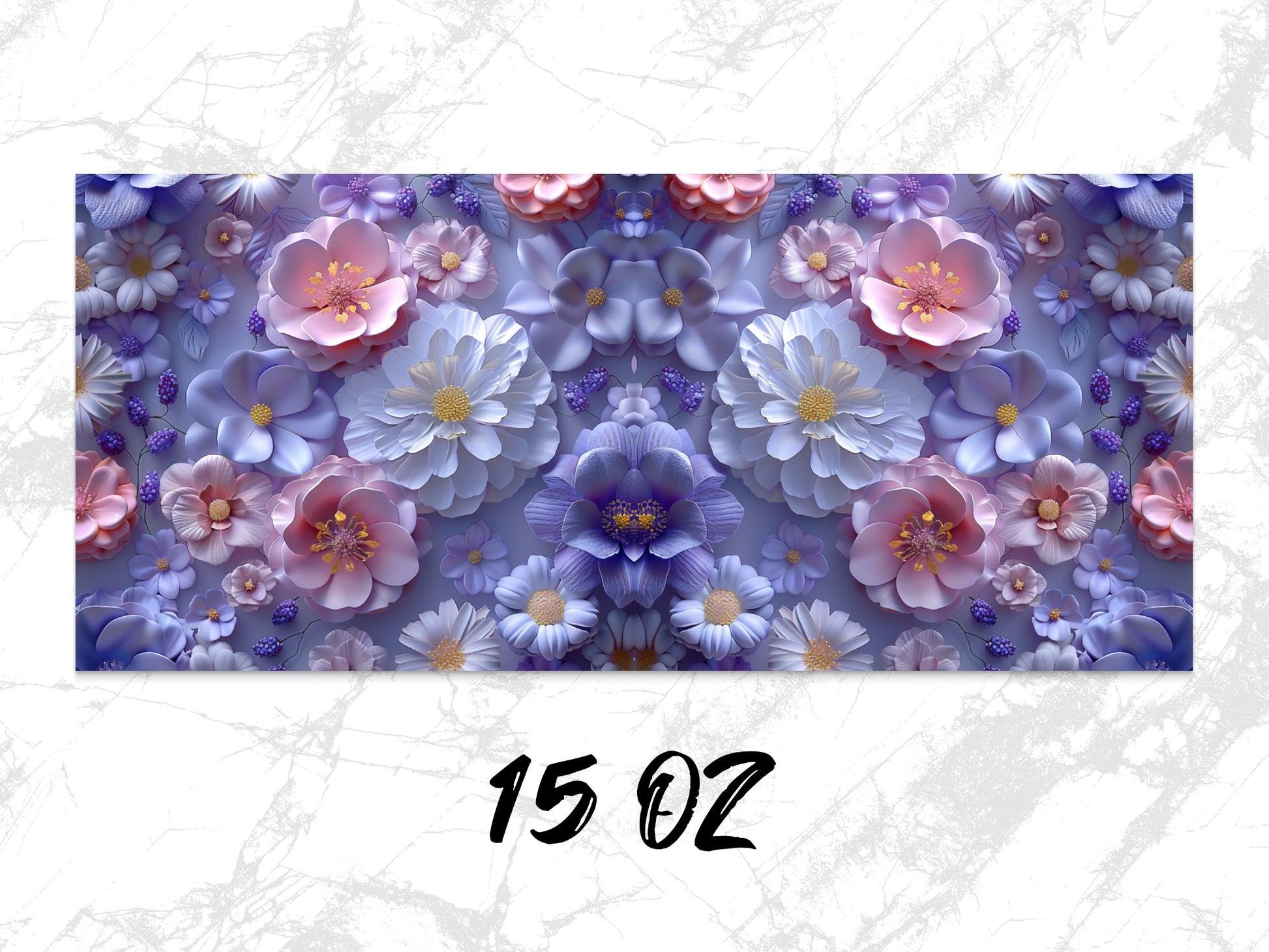 Floral Mouse Pad, Large Desk Mat, Purple and Pink Flowers, Office Decor, Vibrant Home Office Accessory, 15 Oz