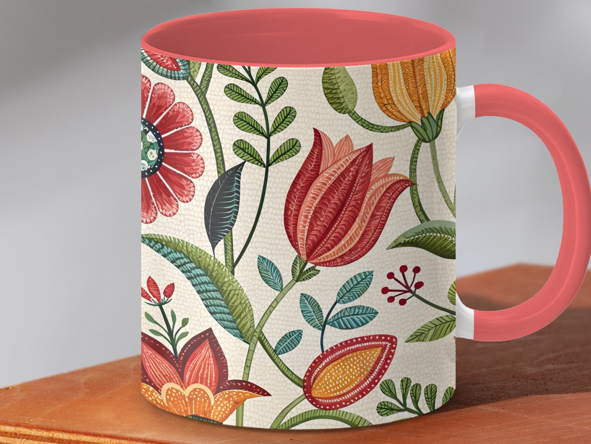 Floral Design Colorful Mug Decorative Coffee Cup product