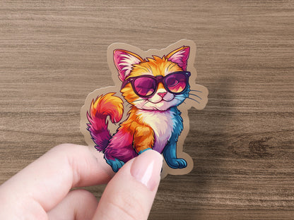 Cool Sunglasses Cat Design Sticker perfect for any surface product type