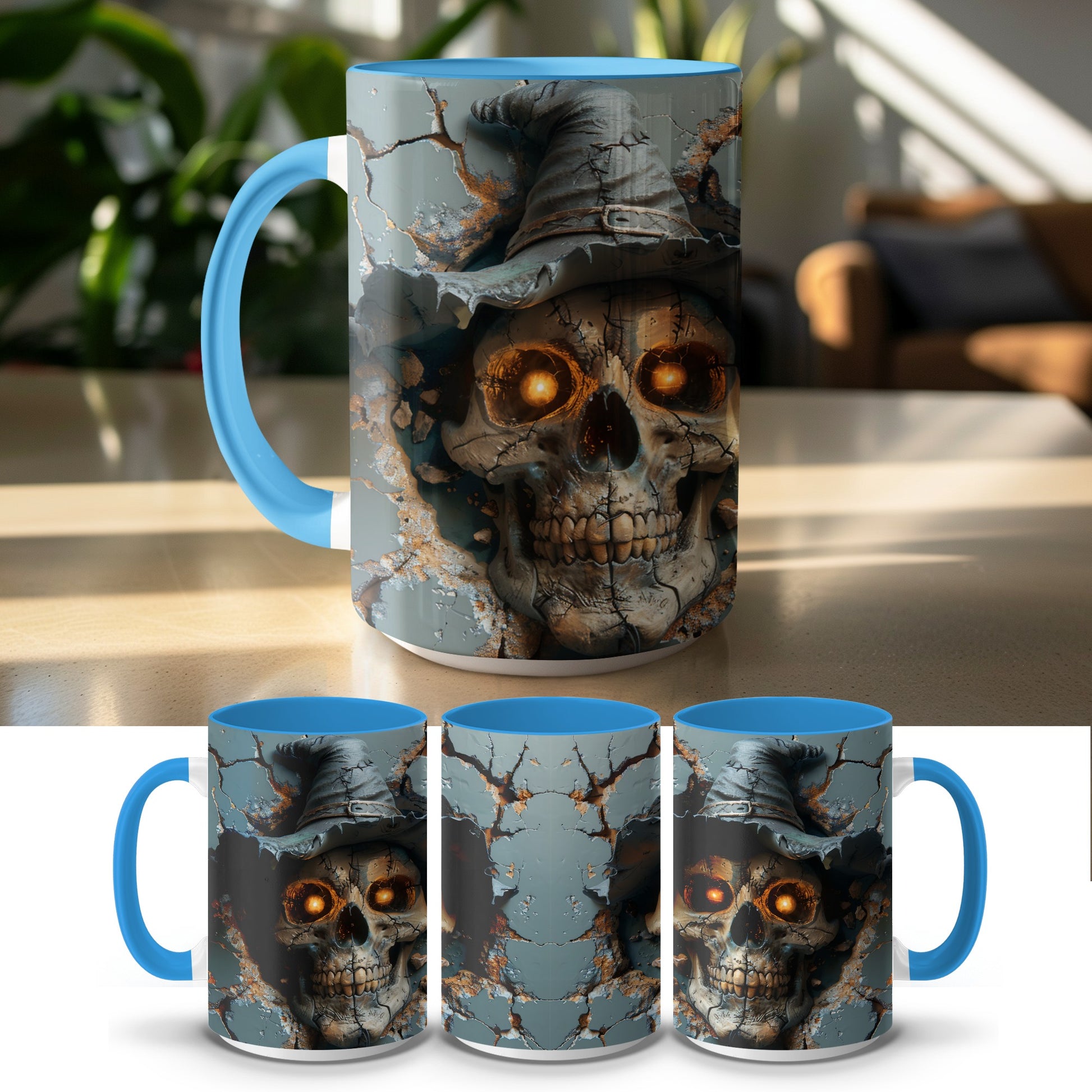 Skull Witch Design Coffee Mug Unique Halloween product
