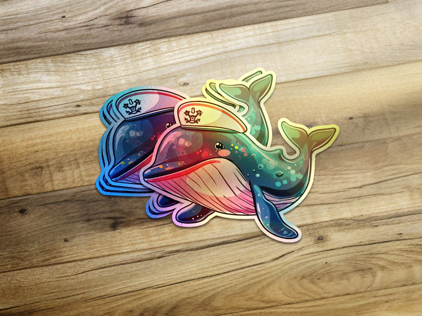 Colorful Whale Captain Sticker product type
