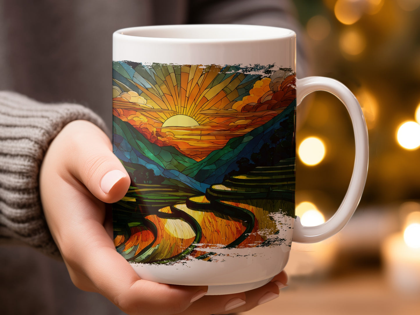 Vibrant Sunset Art Print on Ceramic Coffee Mug product