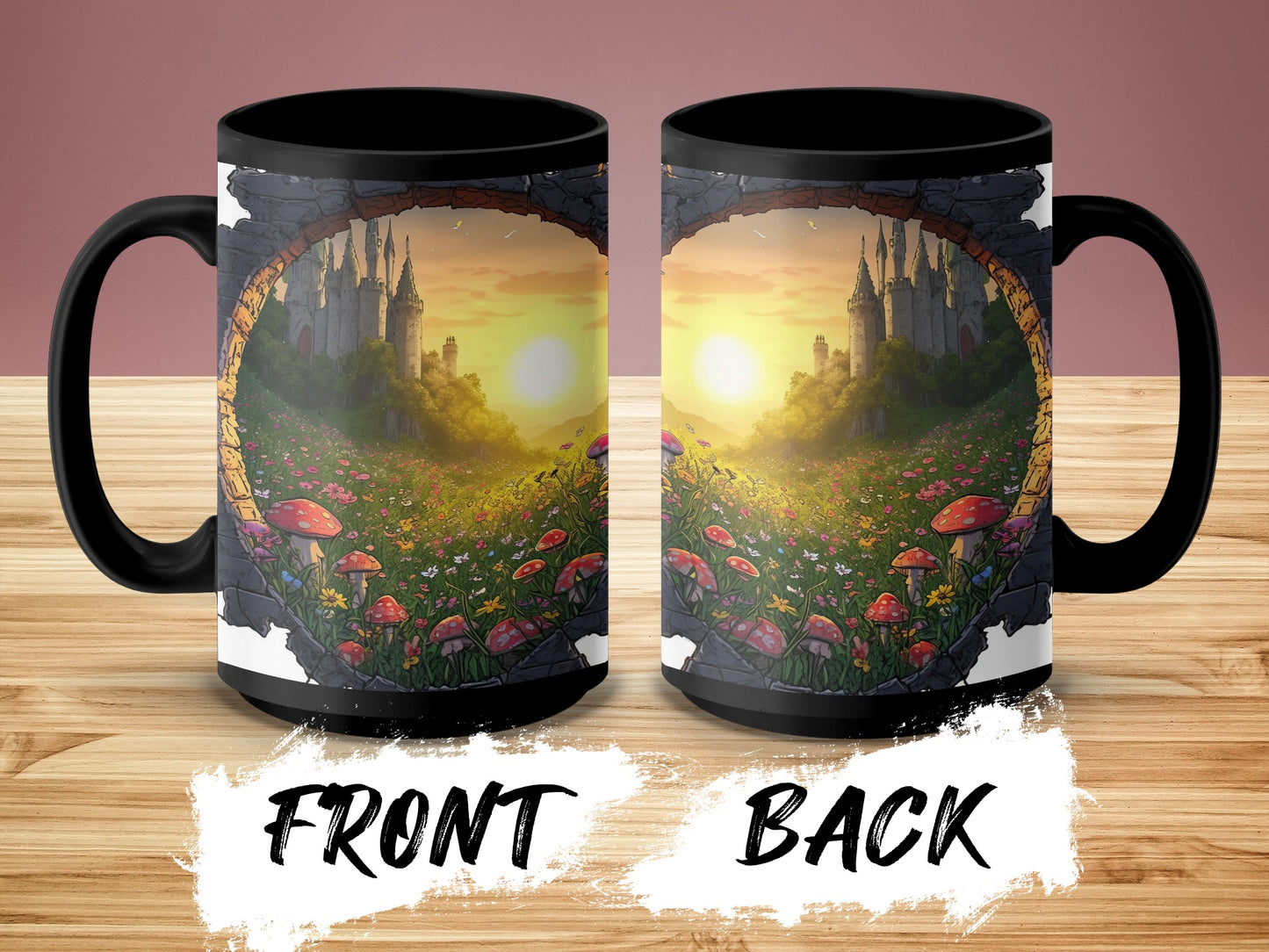 Magical Sunrise Castle Scene Art Mug product type