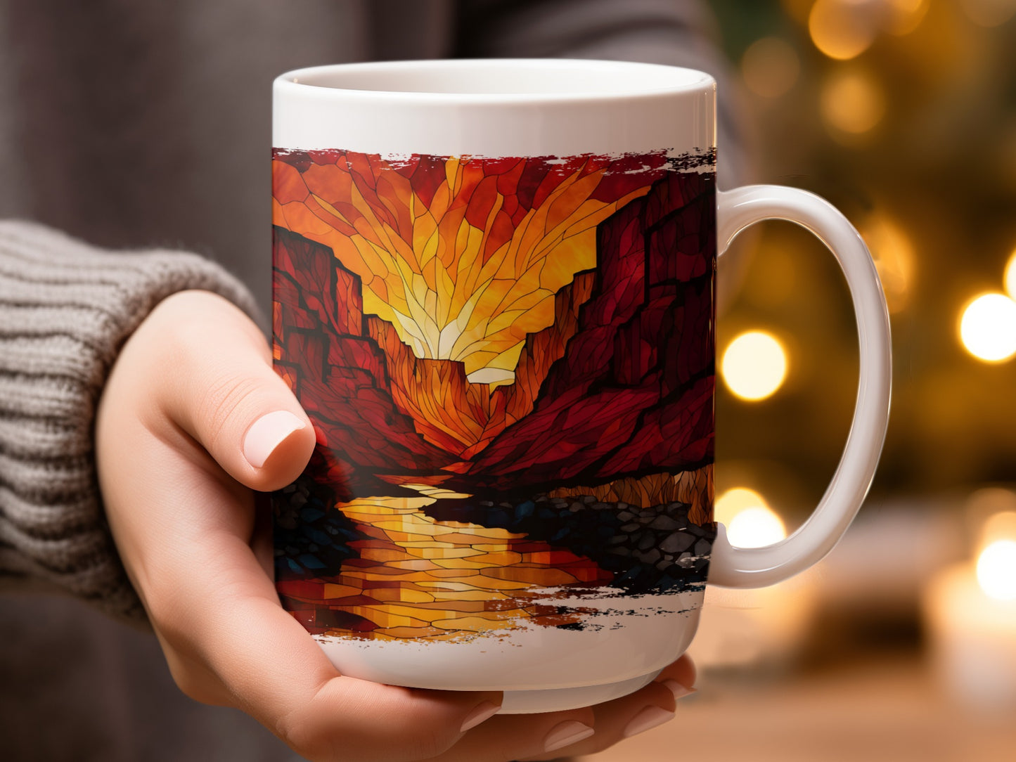 Glowing Sunset Mountain Graphic Mug product