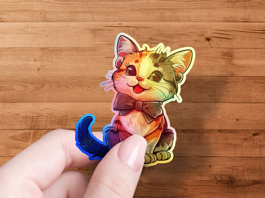 Cute Colorful Cat Vinyl Sticker product
