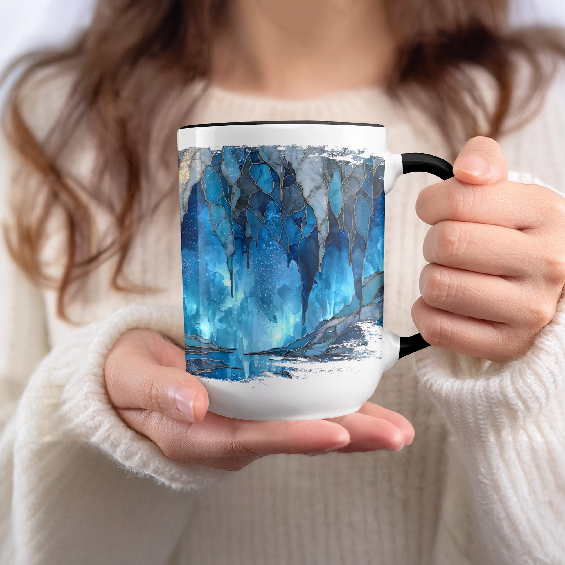 Abstract Blue Cavern Design Ceramic Mug product