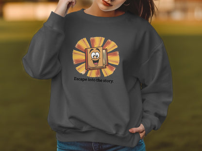 Escape into the story graphic sweatshirt product