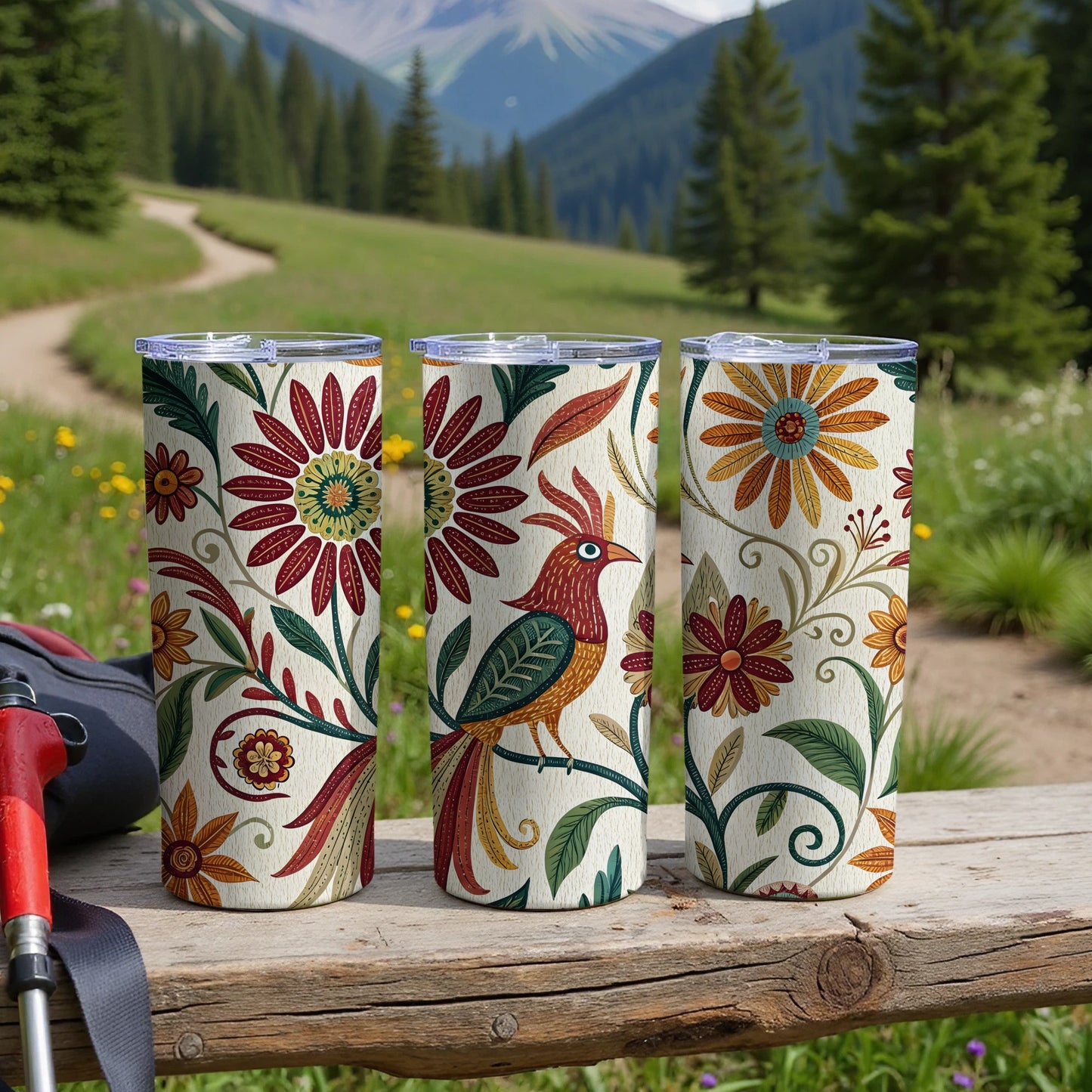 Floral and Bird Design Insulated Tumbler product type