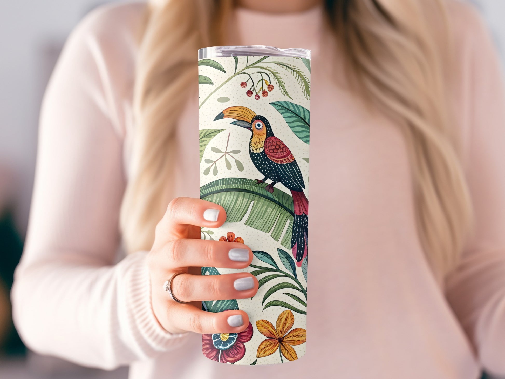 Tropical Toucan Floral Print Insulated Tumbler product type