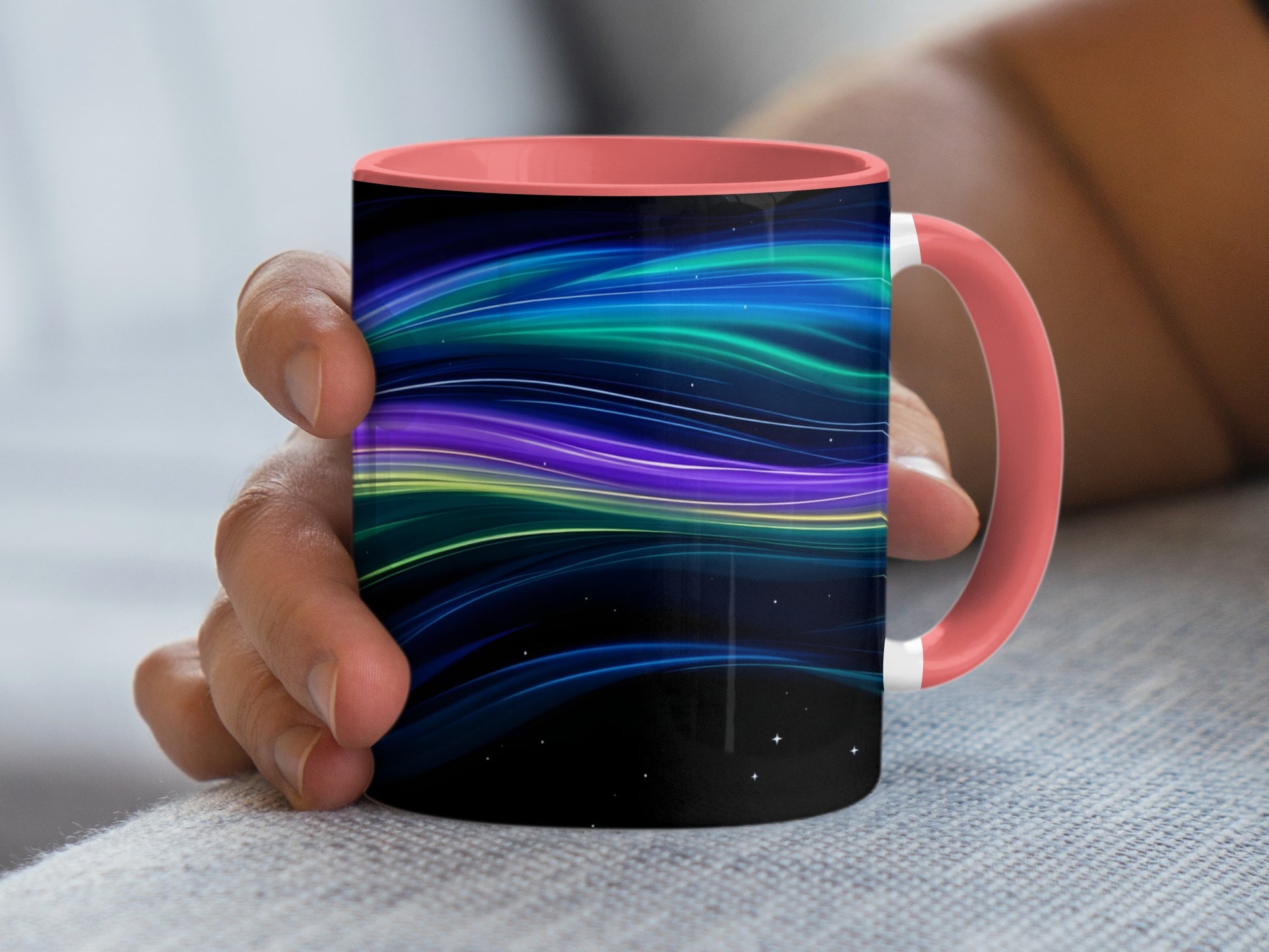 Colorful Wavy Stripes Design on Coffee Mug product