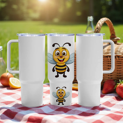 Cute Bee Tumbler, Stainless Steel Insulated Travel Mug, Kids Friendly Design, Eco-Friendly, Reusable Drinkware for Picnics and Outdoors