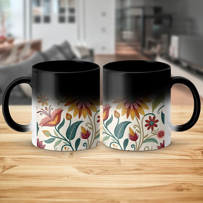Floral Patterned Coffee Mug Colorful Design Product