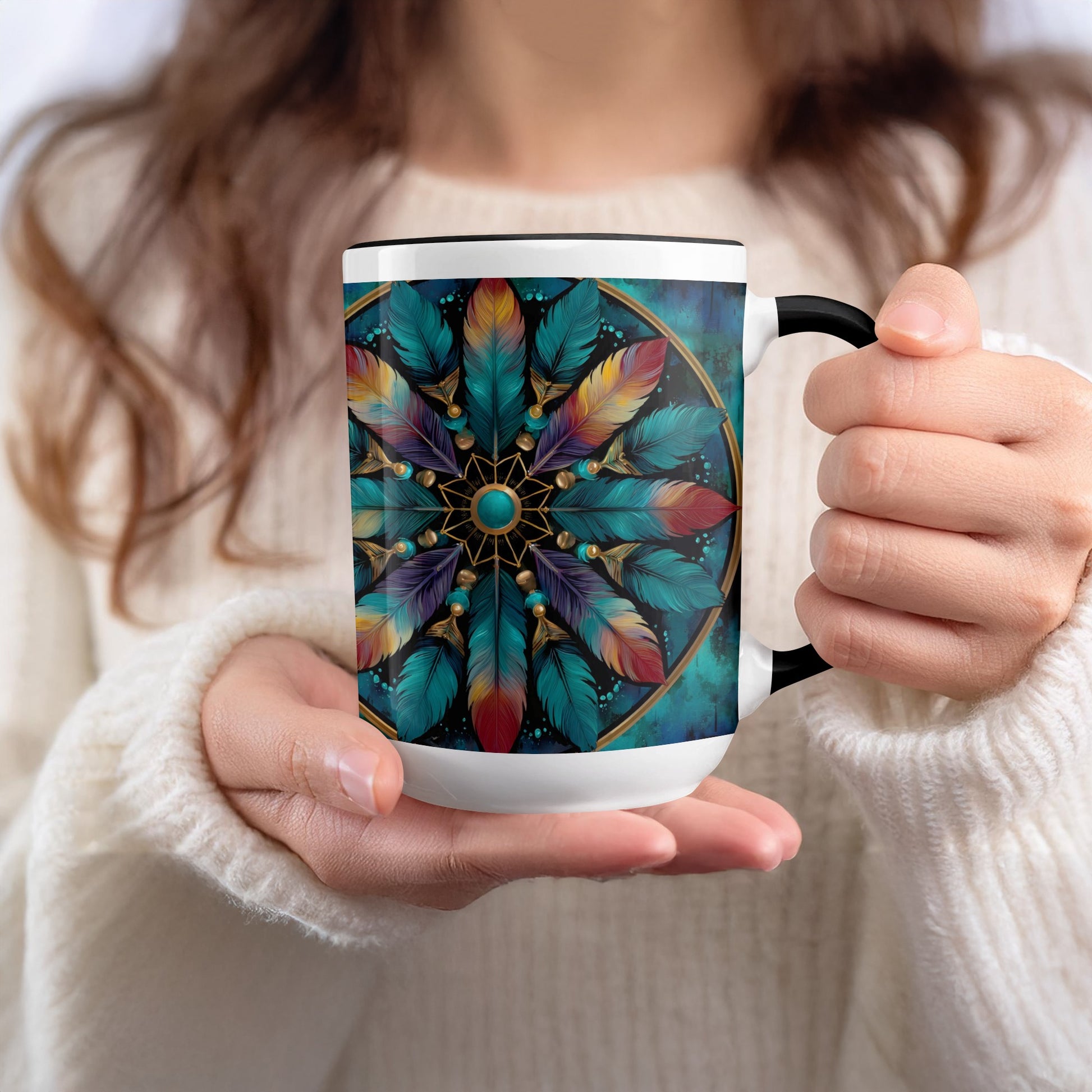 Colorful Dreamcatcher Mandala Design Mug product type
