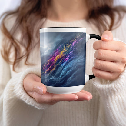Vibrant Electric Lightning Design Ceramic Mug product type