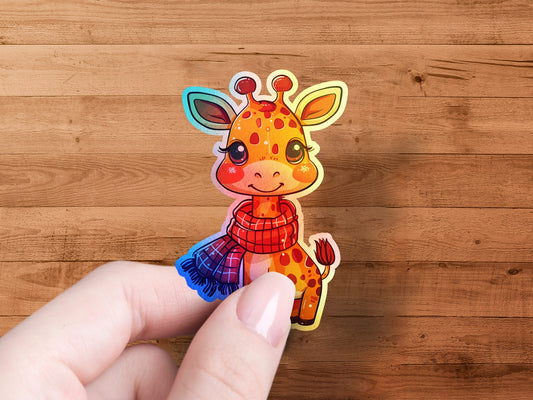 Cute Giraffe with Scarf Cartoon Design Sticker product type