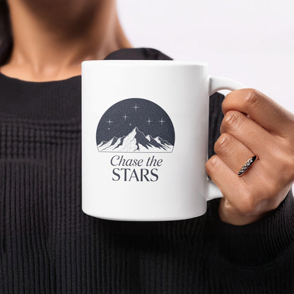 Chase the Stars White Ceramic Mug product