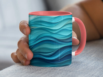 Ocean Waves Design Multicolor Ceramic Mug product