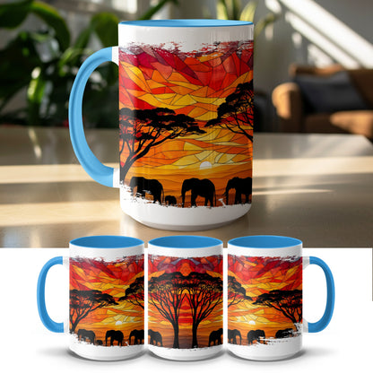 African Elephant Safari Sunset Landscape Mug product