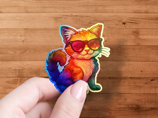 Stylish Cool Cat with Sunglasses Sticker product