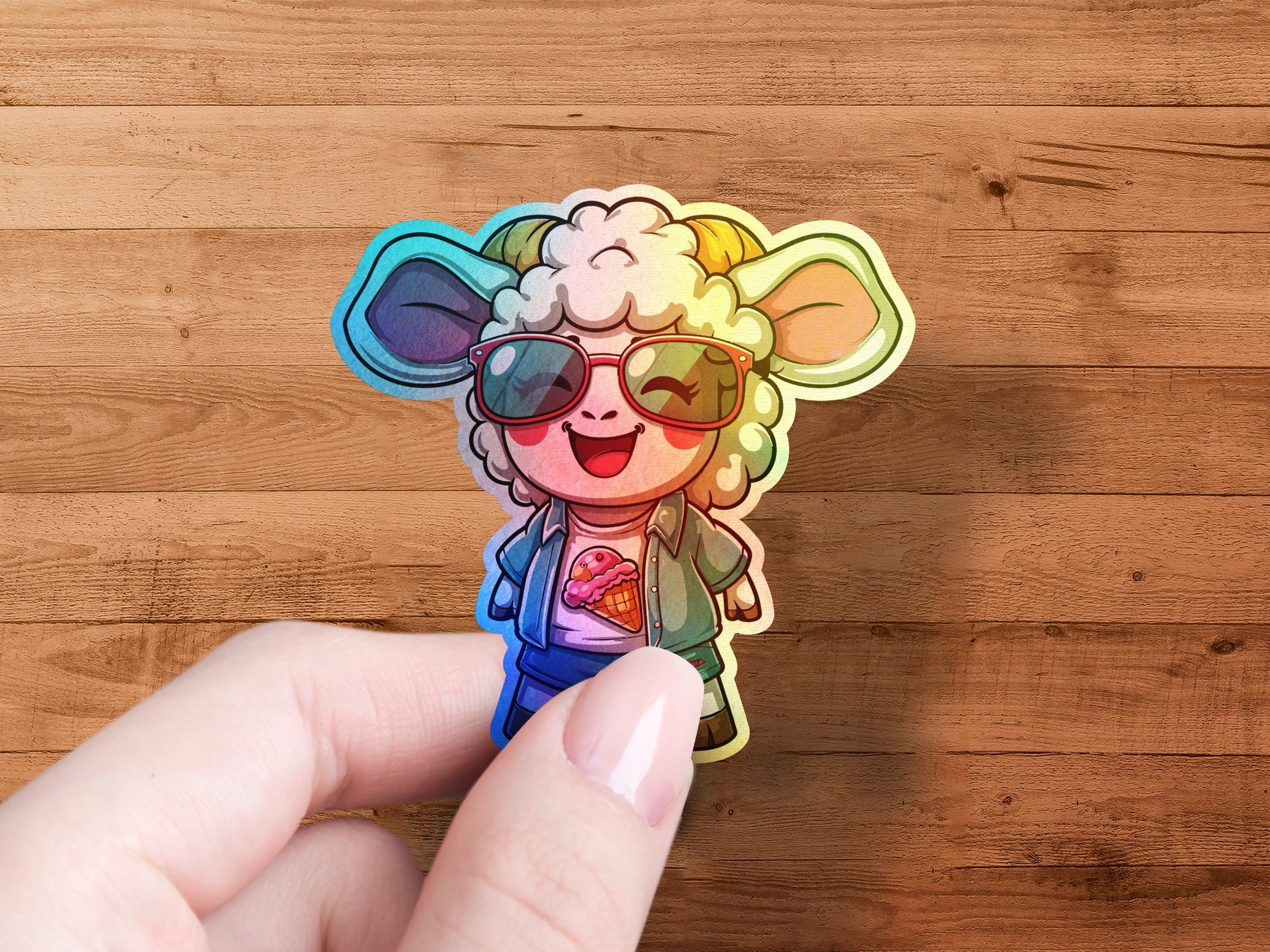Cool Sheep with Sunglasses Vinyl Sticker product
