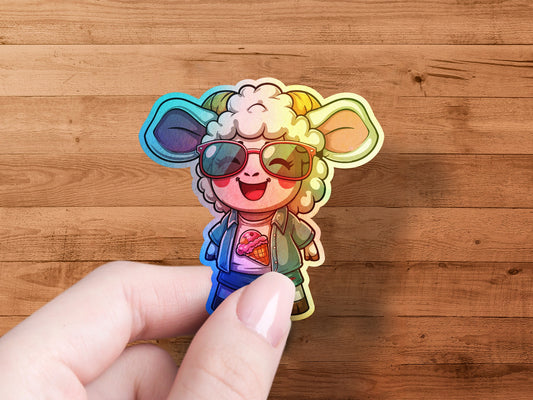 Cool Sheep with Sunglasses Vinyl Sticker product