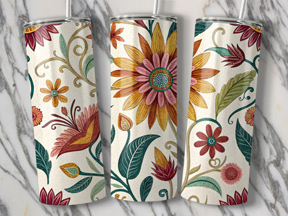 Colorful Floral Pattern Design Insulated Tumbler product