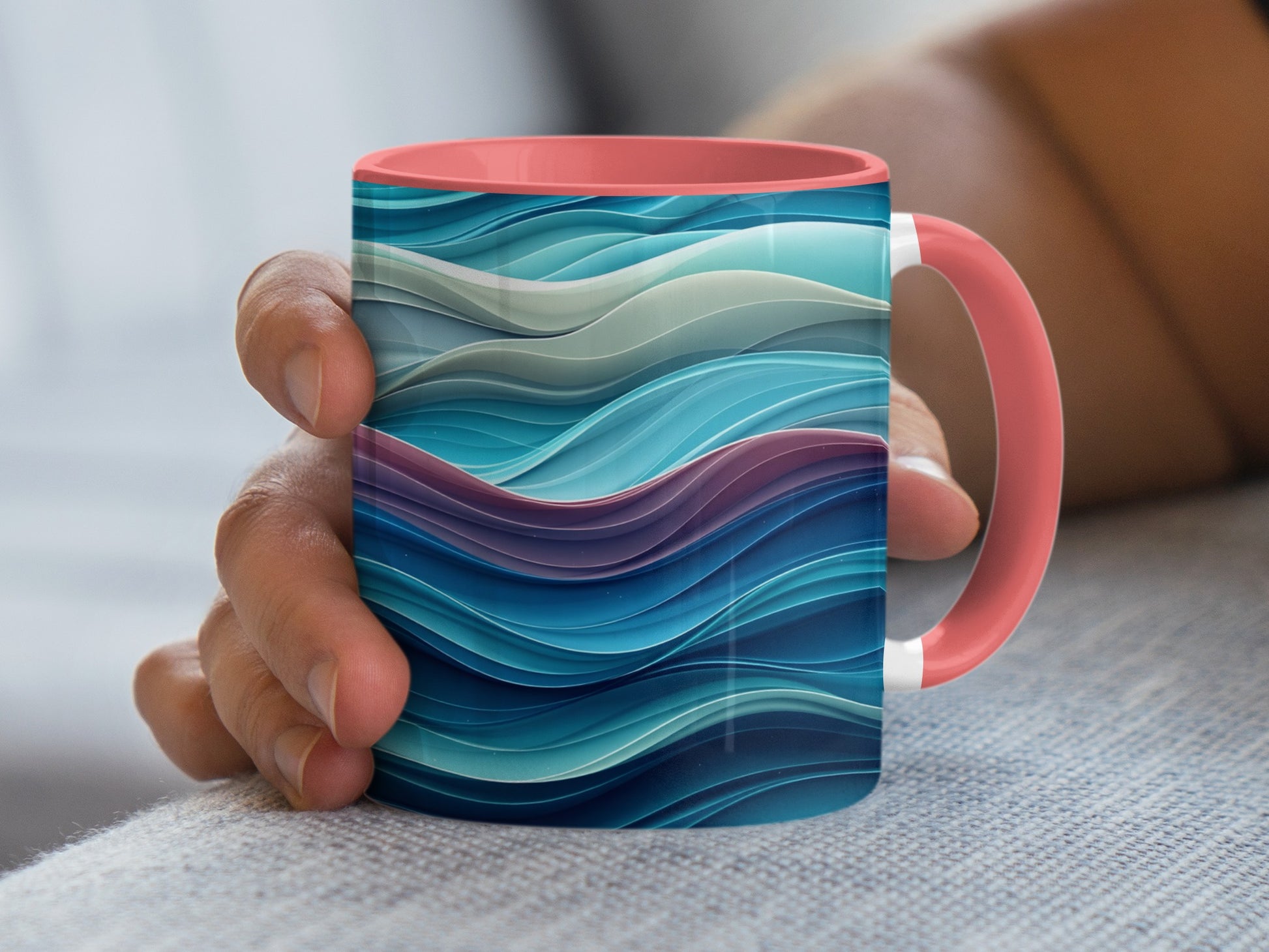 Ocean Wave Layers Designed Coffee Mug Product