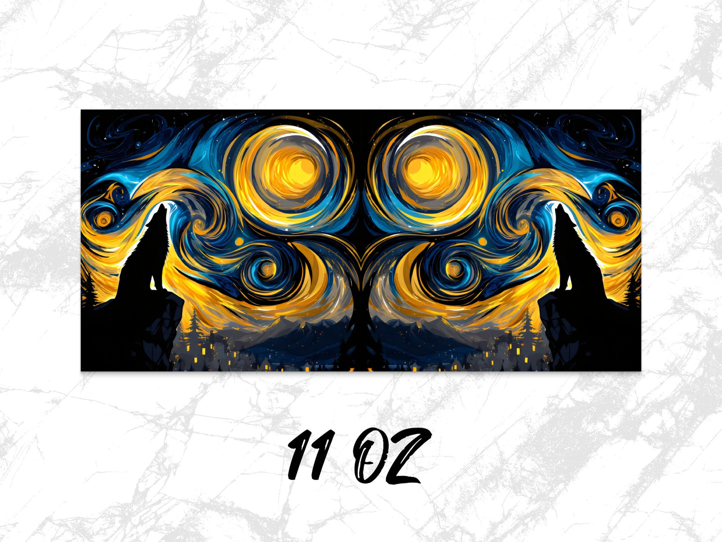 Abstract Blue and Gold Swirl Canvas Print, Modern Wall Art, Vibrant Home Decor, 11 oz