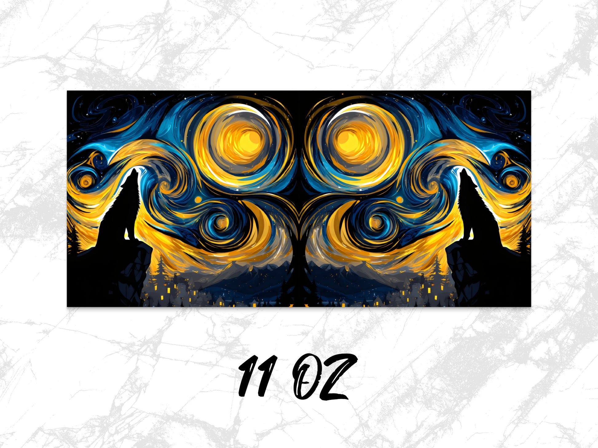 Abstract Blue and Gold Swirl Canvas Print, Modern Wall Art, Vibrant Home Decor, 11 oz