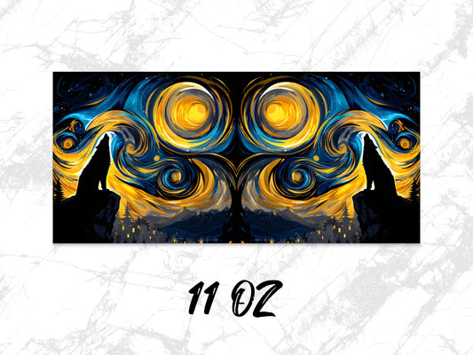 Abstract Blue and Gold Swirl Canvas Print, Modern Wall Art, Vibrant Home Decor, 11 oz