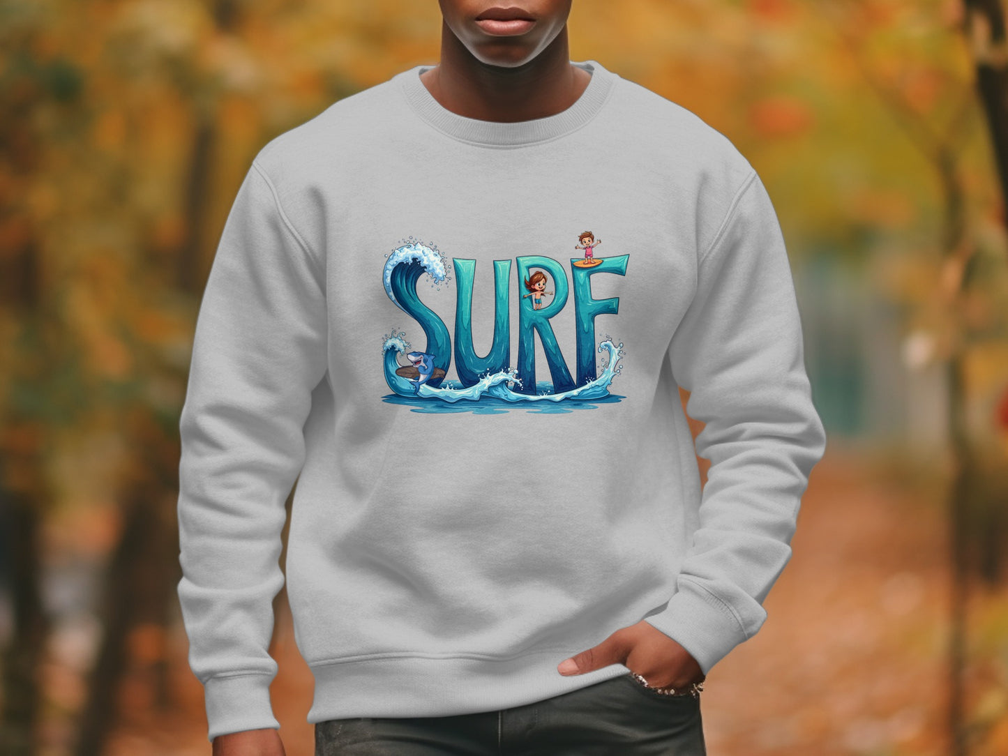 Fun Surf Graphic Sweatshirt Unisex Novelty Product