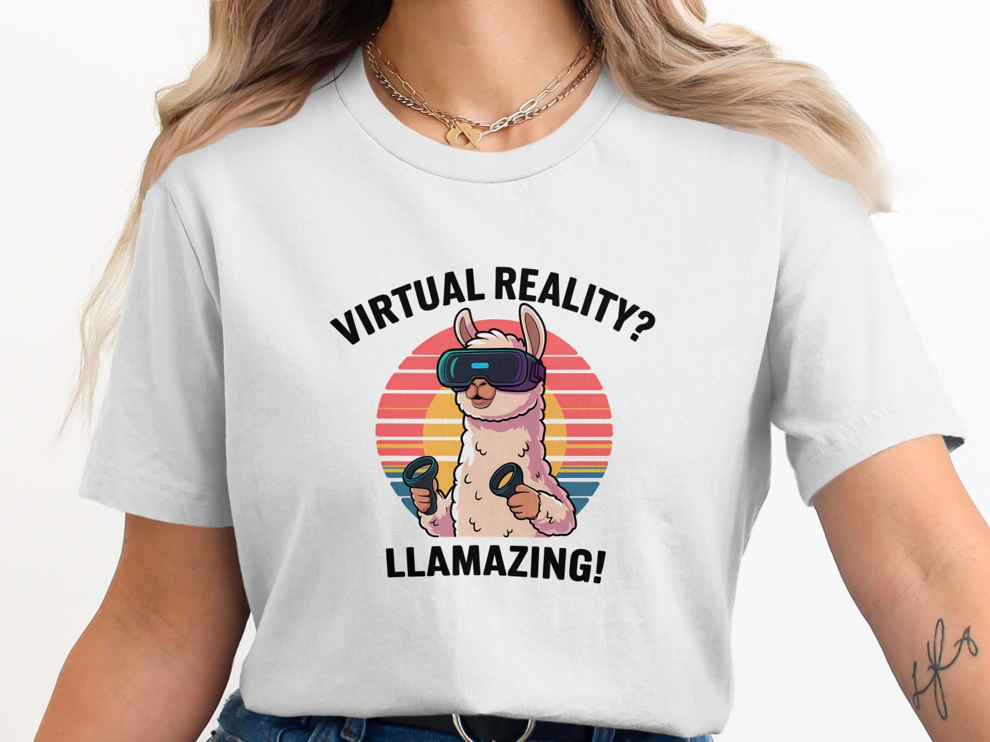 Virtual Reality Llamazing Graphic T-Shirt product
