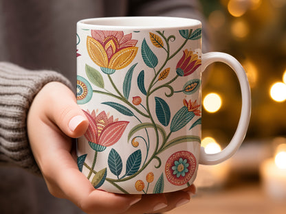 Colorful Floral Patterned Mug Gift product