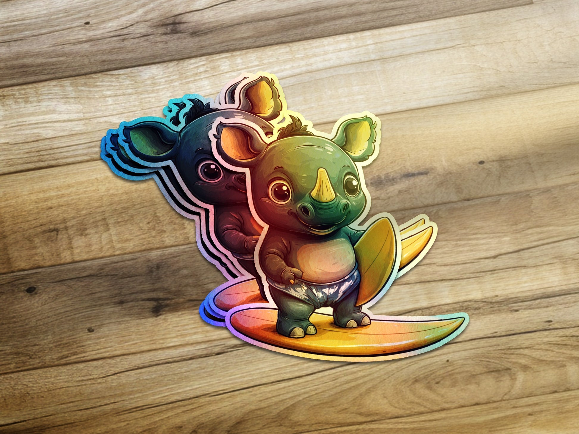 Adorable Rhino Sticker for Kids and Adult Sticker product