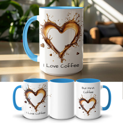 I Love Coffee Heart Design 11oz Blue Mug product