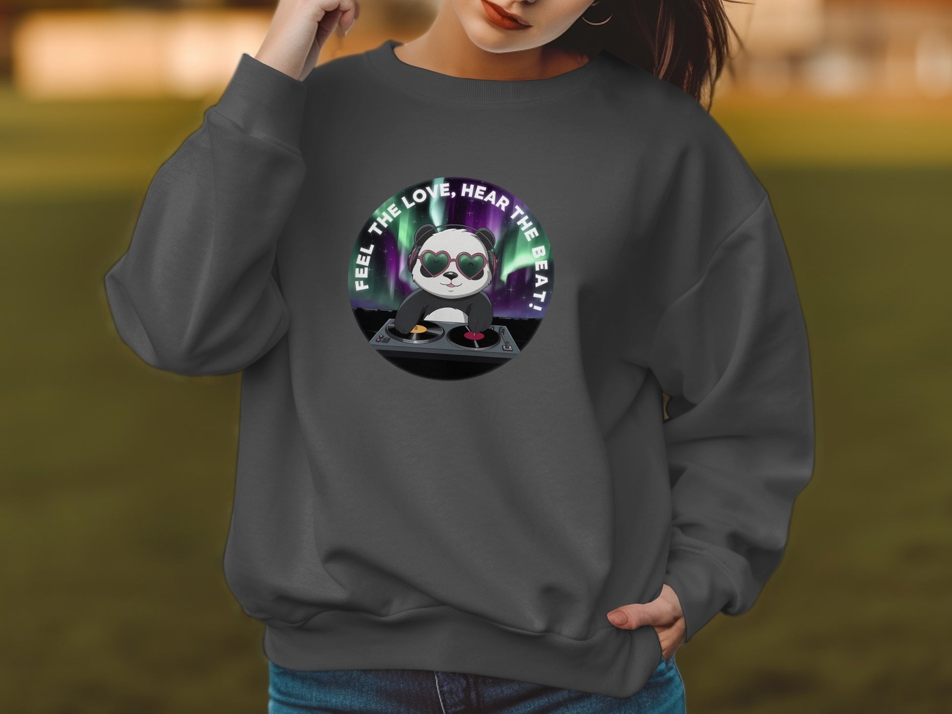Feel the Love Hear the Beat Panda Sweatshirt product