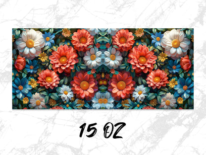 Floral Mouse Pad, Vibrant Flowers Design, Large Desk Accessory, 15 oz, Office Decor, Colorful Home Office, Unique Gift Idea