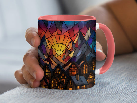 Vibrant Mountain Sunrise Design Coffee Mug product type
