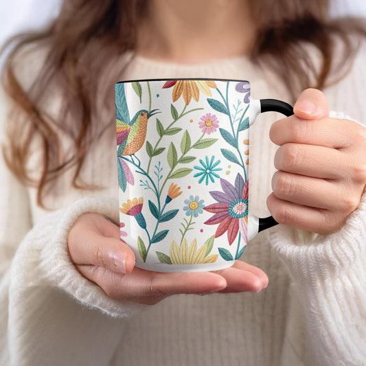 Colorful Floral Bird Print Coffee Mug product type