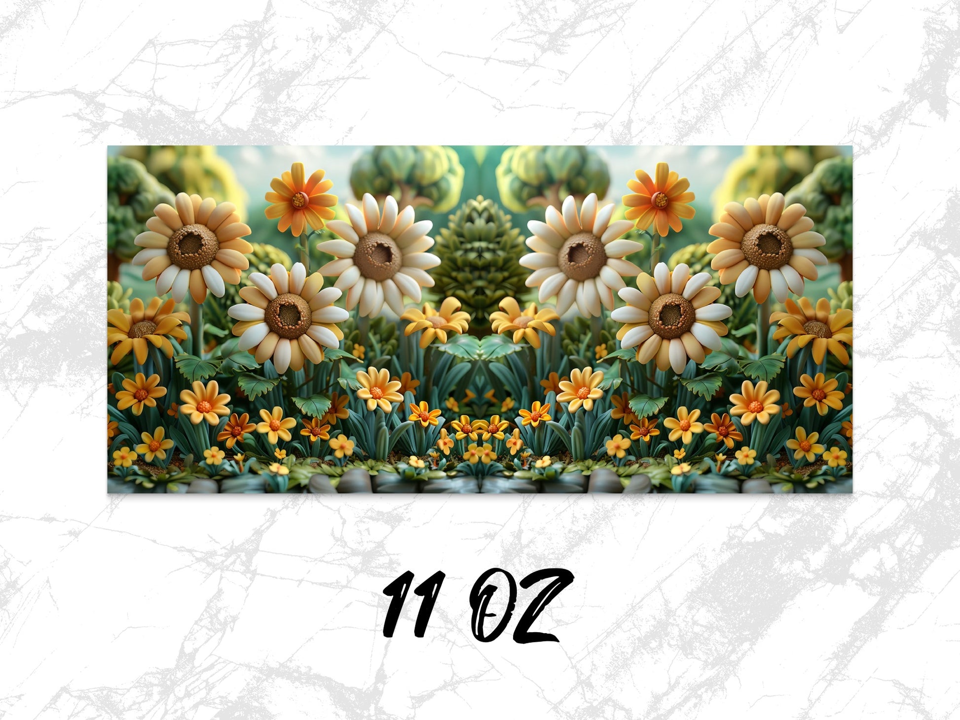 Colorful Daisy Floral Coffee Mug, Vibrant Flower Garden Design, 11 oz Ceramic Cup, Unique Gift Idea