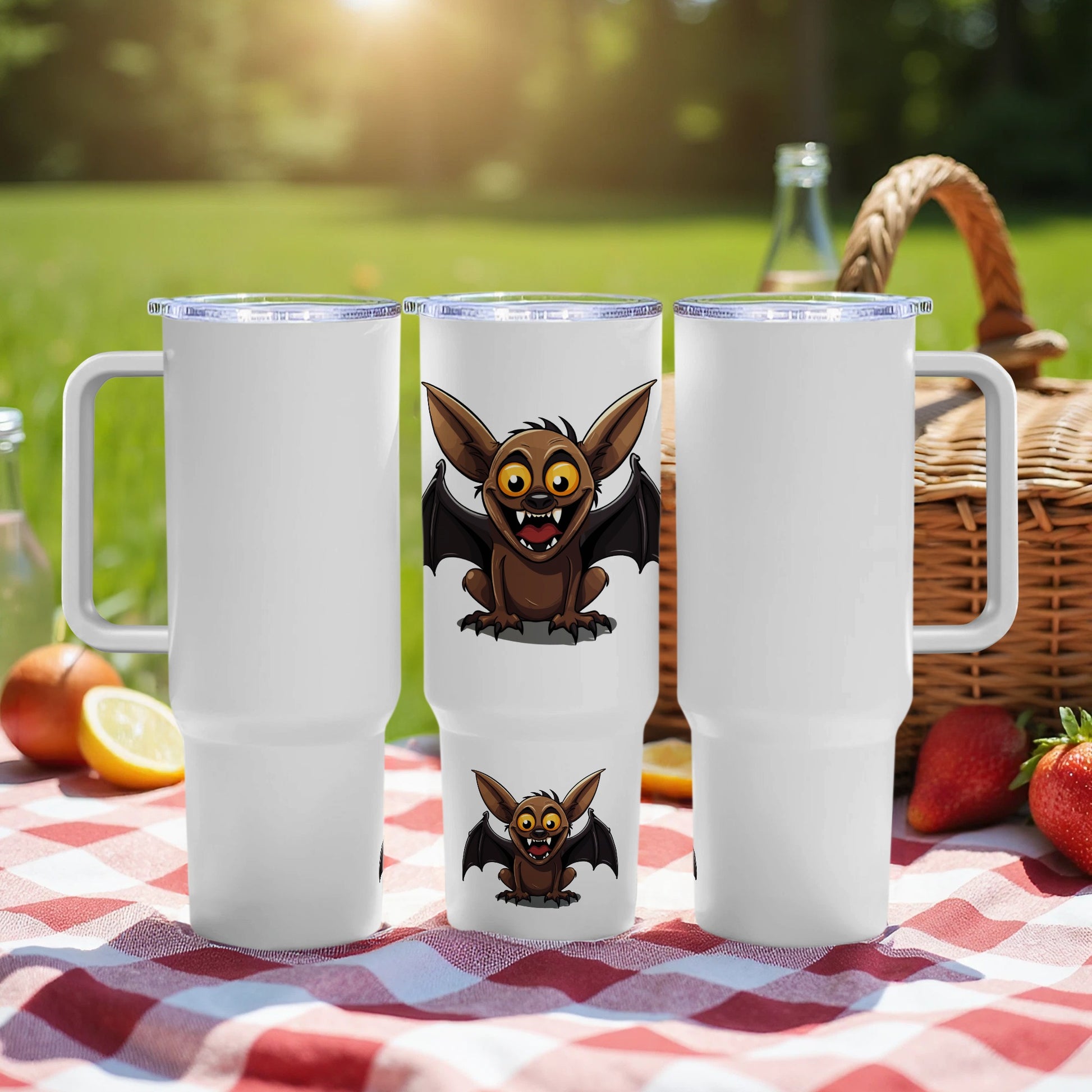 Gremlin Themed Travel Mugs, Insulated Tumbler, Cute Monster Design, Picnic Accessories, Gift Idea