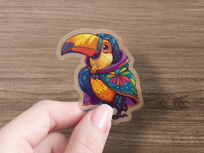 Colorful Toucan with Cloak Sticker product type