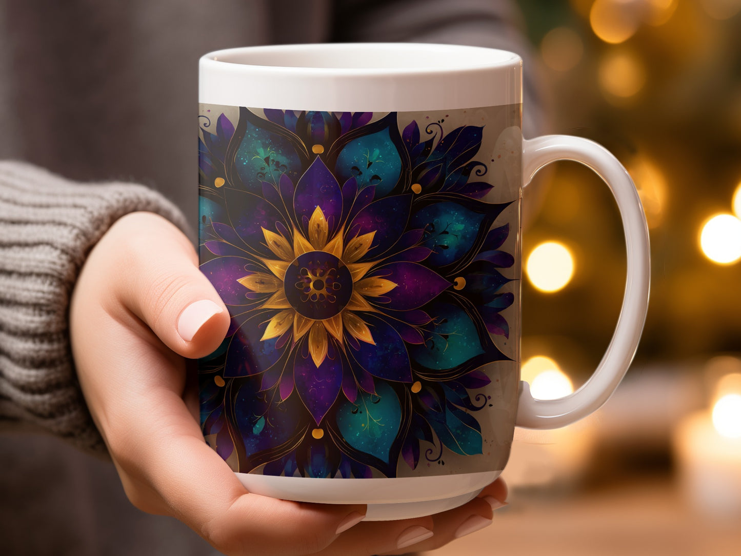 Vibrant Psychedelic Flower Printed Mug product