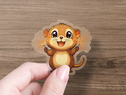Adorable Cartoon Otter Holding Sparklers product type