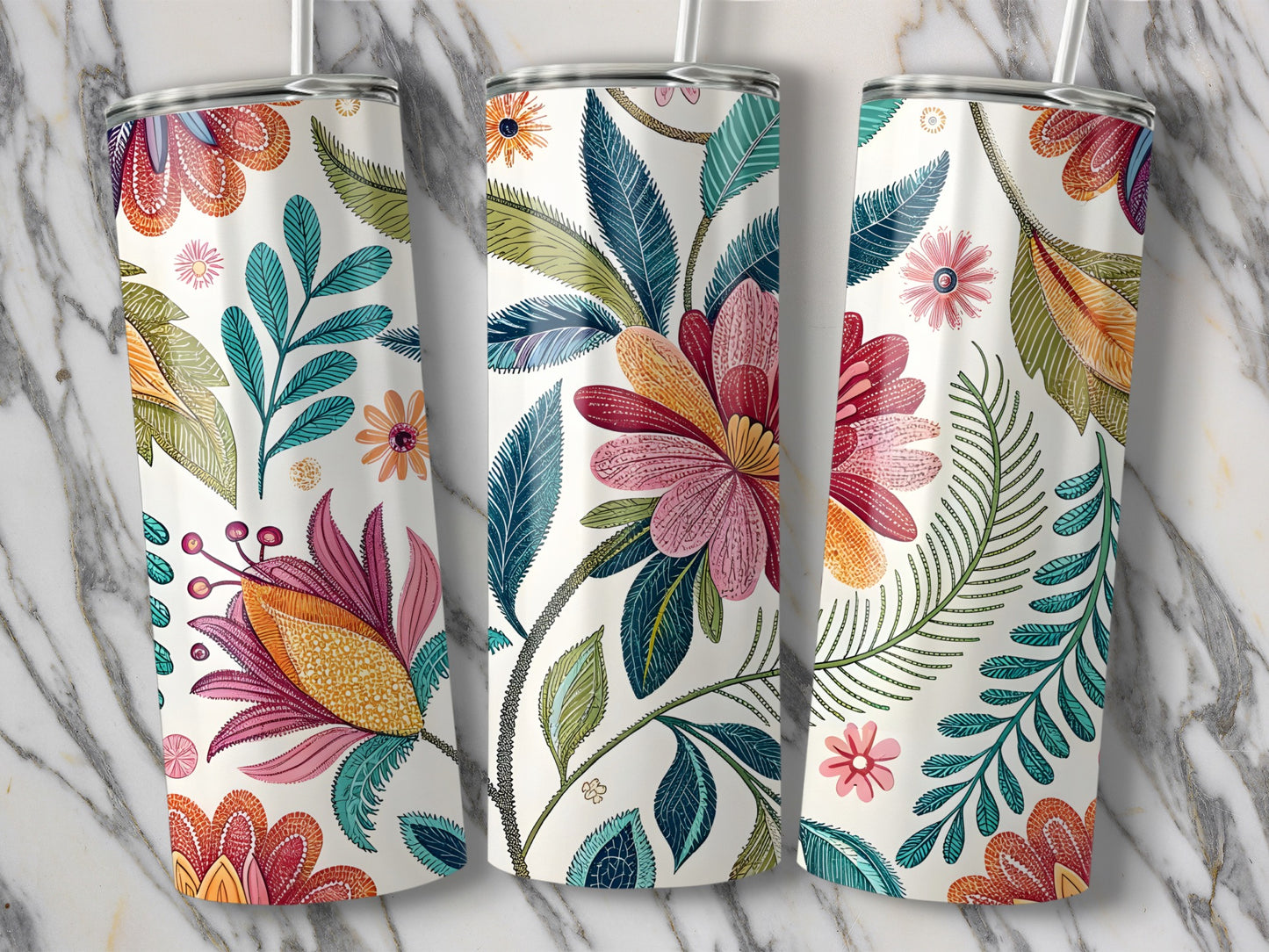 Floral Patterned Insulated Tumblers for All-Day Use Tumbler